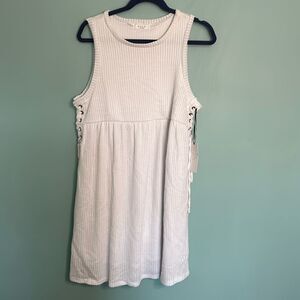 SAGE The Label White Textured Side Tie Dress NWT